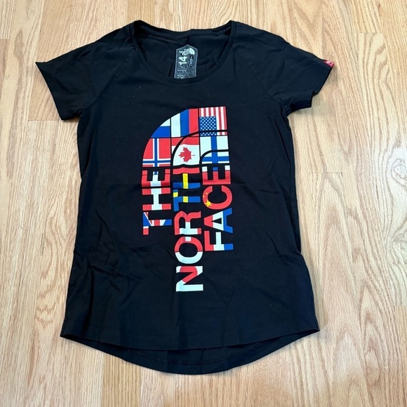 The North Face Womens RU 14 Sochi Olympics World Flag Cotton Black T-Shirt Small - Picture 2 of 4